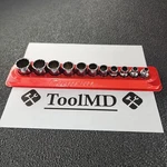 Snap-on Tools Usa New 3/8" Drive Sae Shallow 12-POINT Chrome Socket Set 211FY. Fixed Price $259.95.