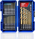 22 Pieces Hex Shank Drill Bit Set For Impact Driver, Hss Twist Tita... Fast Ship. Fixed Price $47.99.