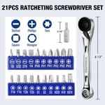 Workpro 21 Pcs 1/4" 72-TOOTH Mini Low Profile Ratchet Wrench Bit Set 90 Degree. Fixed Price $20.99.