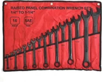 16-PIECE Sae Combination Wrench Set With Roll-up Pouch, 1/4" To 1-1/4. Fixed Price $89.99.
