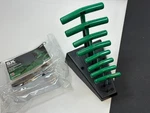Sk Tools Usa 73389 8PC Metric 2MM-10MM Green T-handle Hex Key Set W/ Stand Nos. Fixed Price $123.49.