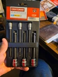 Craftsman 6 Pc 1/4 3/8 Sae Long Hex Allen Key Bit Socket Set. Fixed Price $24.99.