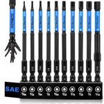 Dcwecher 10PC Impact Allen Hex Bit Set Magnetic S2 Steel 1/4". Fixed Price $11.01.