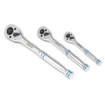 100-TOOTH Quick-release Ratchet-wrench Set, 1/4-INCH-, 3/8-INCH-, And 1/2-INCH-D. Fixed Price $50.34.