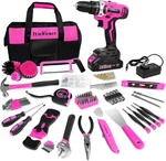 Thinklearn Tool Kit With 20V Cordless DRILL(265IN-LBS), Pink Set For Wom. Fixed Price $75.48.