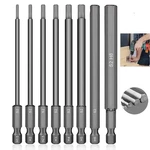8PCS 100MM Long Hex Key Allen Bit Set Quick Change Connector For Impact Driver. Fixed Price $11.99.