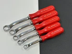 Mac Tools Usa 5PC Bopa Red Hard Handle Single Sae 3/8" 5/8 Box Wrench Set. Fixed Price $370.49.