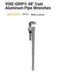 Irwin Pipe Wrench 48 In. Cast Iron. Fixed Price $200.00.