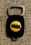 Vintage Vega Black & Yellow Plastic Metal Ring Fob Holder Keychain. Fixed Price $5.00.