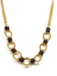 Metal Chain Two Tone Mesh Ring 15 1/2 Inch Necklace Set By Kole Design. Fixed Price $13.00.