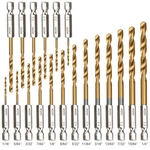 Yxyl 19-PIECE Hex Drill Bit Set, Titanium & Hss High-speed Steel Shank Qu.... Fixed Price $10.39.