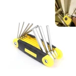 Folding Allen Wrench Set Multifunctional Sae Metric Rustproof Yellow Tool. Fixed Price $17.57.