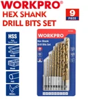 Workpro 1/4" Hex Shank Drill Set Titanium Plating Hss 1/16"- 3/8". Fixed Price $14.99.