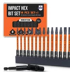 Baker & Bolt Impact Hex Bit Set 14PC Robertson Magnetic Holder 45 Extension. Fixed Price $20.00.