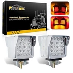 Partsam Double Face Square Led Fender Pedestal Lights Amber/red 52 3 Stud.... Fixed Price $89.89.