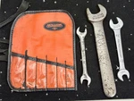 Vtg Williams Tools 3 Open Ended Wrenches & Case 1/2,7/16 9/16. Fixed Price $20.00.