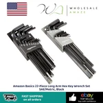 Amazon Basics 22-PIECE Long Arm Hex Key Wrench Set Sae/metric, Black. Fixed Price $17.99.