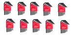 10 Pack Hex Set Inches 7 Different Sizes Chrome L-shaped Eklind. Fixed Price $30.00.