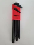 Snap On Tools L-shaped Stubby Ball Hex Metric Wrench Set W/holder -9 Keys AWMBS9. Fixed Price $47.95.