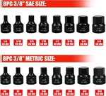 16 Piece 3/8 Inch Low Profile Impact Hex Driver Set Sae/metric 1/4. Fixed Price $29.37.