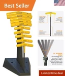 Ergonomic 10-PIECE Ball Driver T-handles Set With Brushed Finish & Stand. Fixed Price $65.69.
