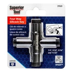 Superior Tool 03960 Steel 4-WAY Key For Stopcocks, Sillcocks, And Valves. Fixed Price $11.61.