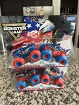 Monster Jam Stars And Stripes Set. Fixed Price $70.00.