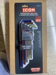 New Icon Professional Ball End L-shaped Hex Wrench Sae Set 13PC Color Code 57926. Fixed Price $35.00.