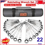 24-PIECE Metric & Sae Ratcheting Wrench Set, 72-TOOTH, With Organizer Roll Up. Fixed Price $76.14.